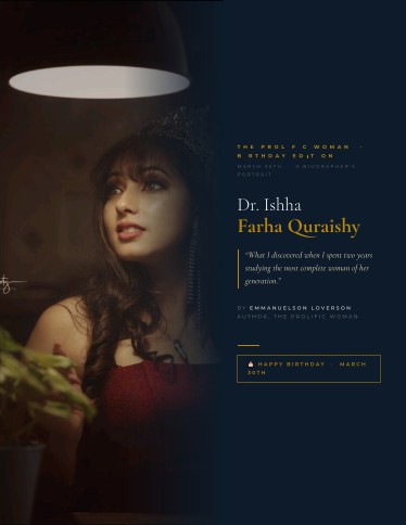 The Prolific Woman portrait artwork supplied for Isha's portfolio